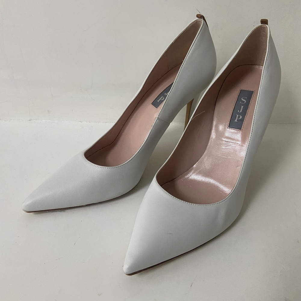 SJP heels made in italy size 38 1/2 white